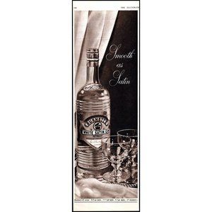 1953 Burnett's White Satin Gin London Vintage Print Ad Bar Wall Art Decor